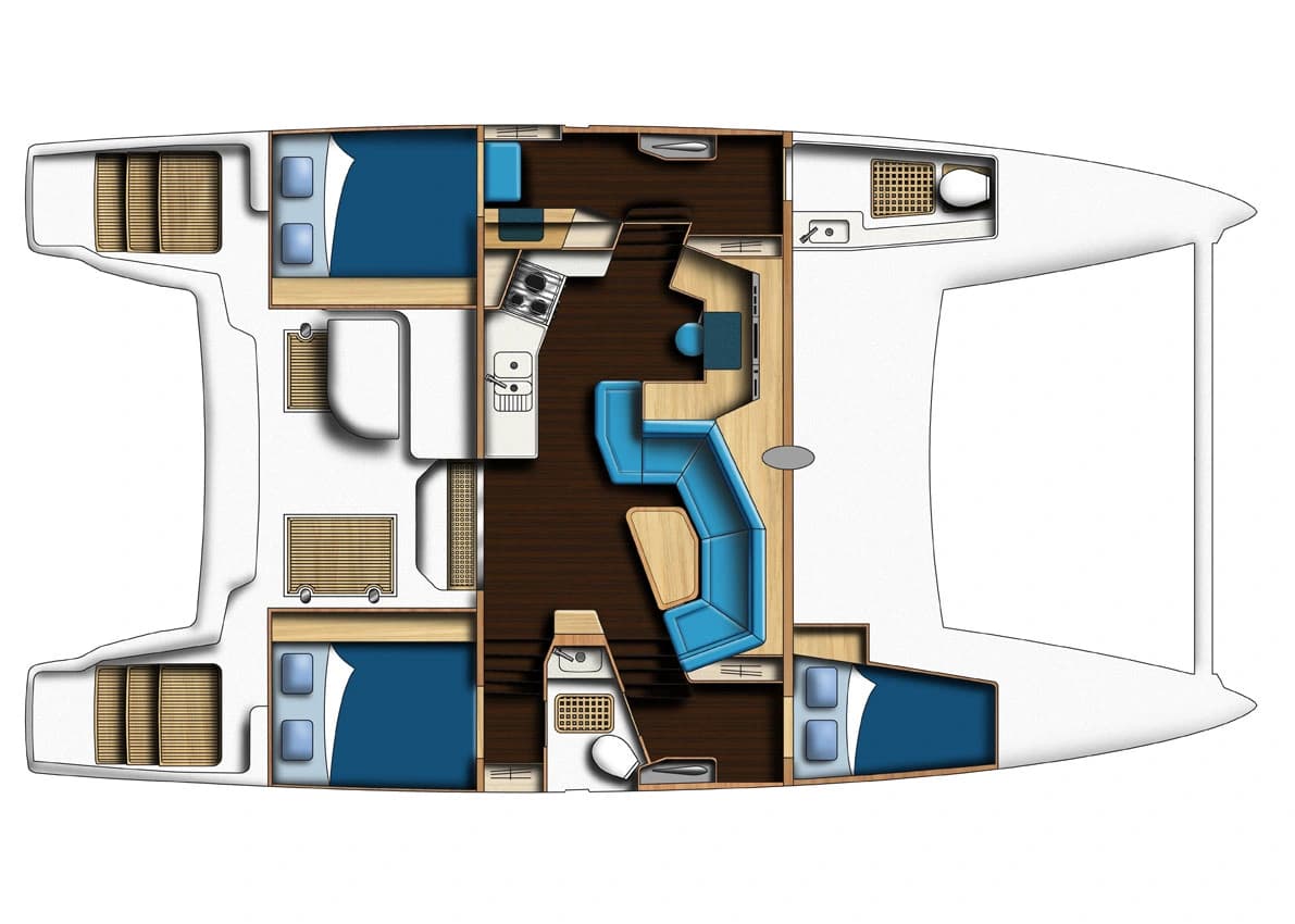 Catana 42 three-cabin owner arrangement