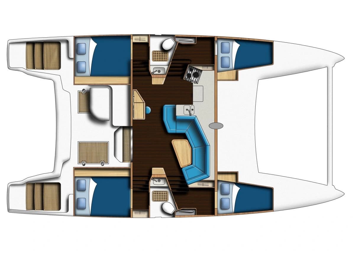 Catana 42 four-cabin arrangement