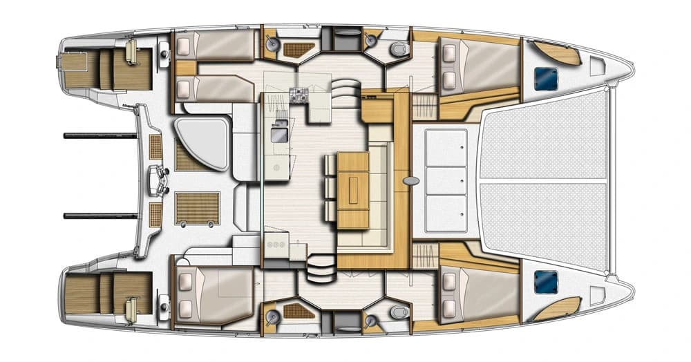 Catana 47 four-cabin arrangement