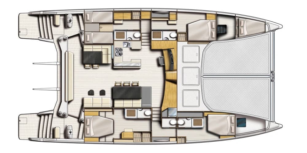 Catana 62 four-cabin arrangement