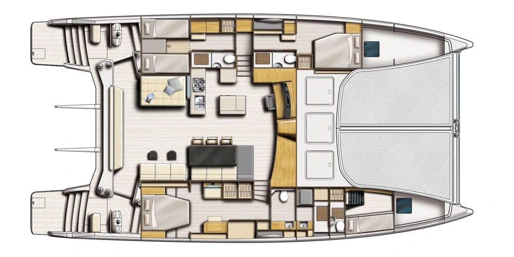 Catana 62 three-cabin owner arrangement