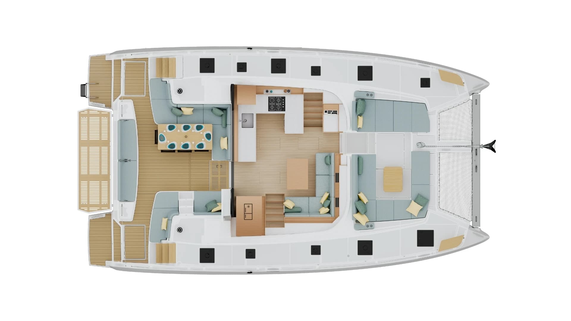 Lagoon 47 main deck · saloon and cockpit plan