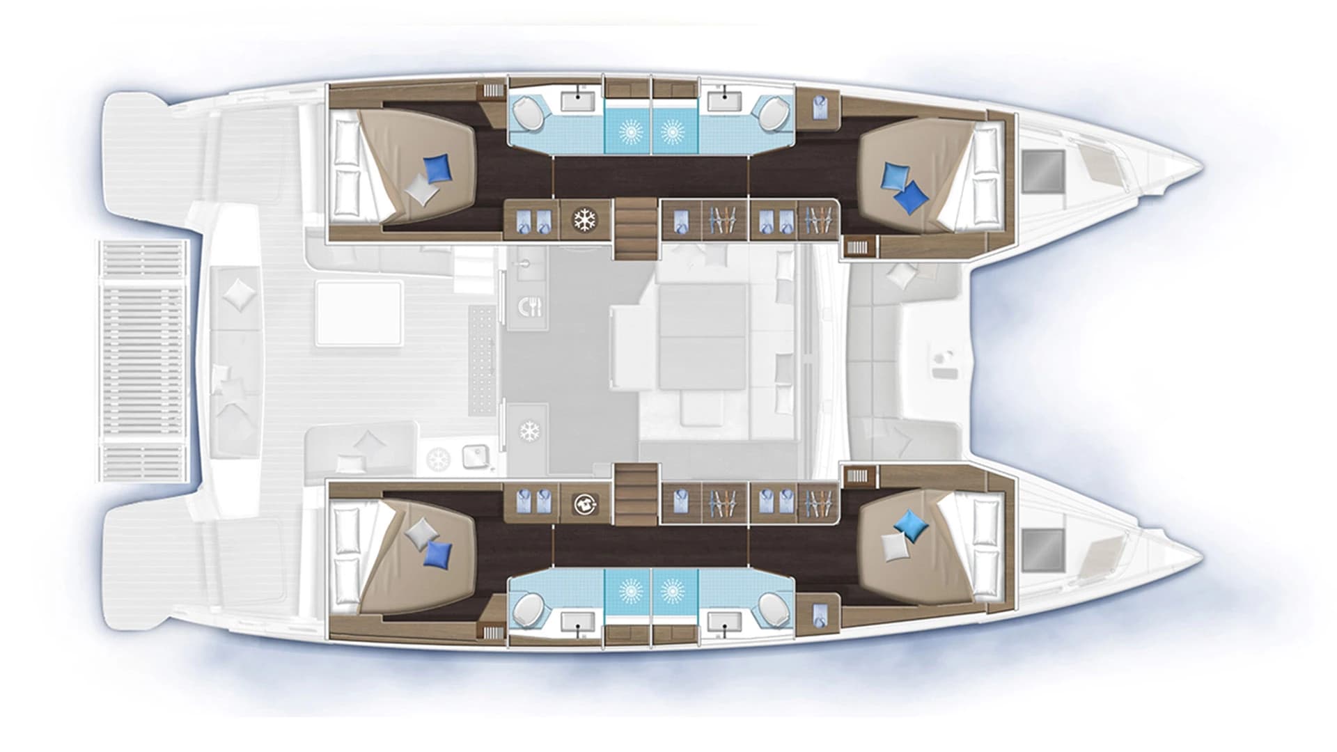 Lagoon 51 Iconic four cabins · four heads plan