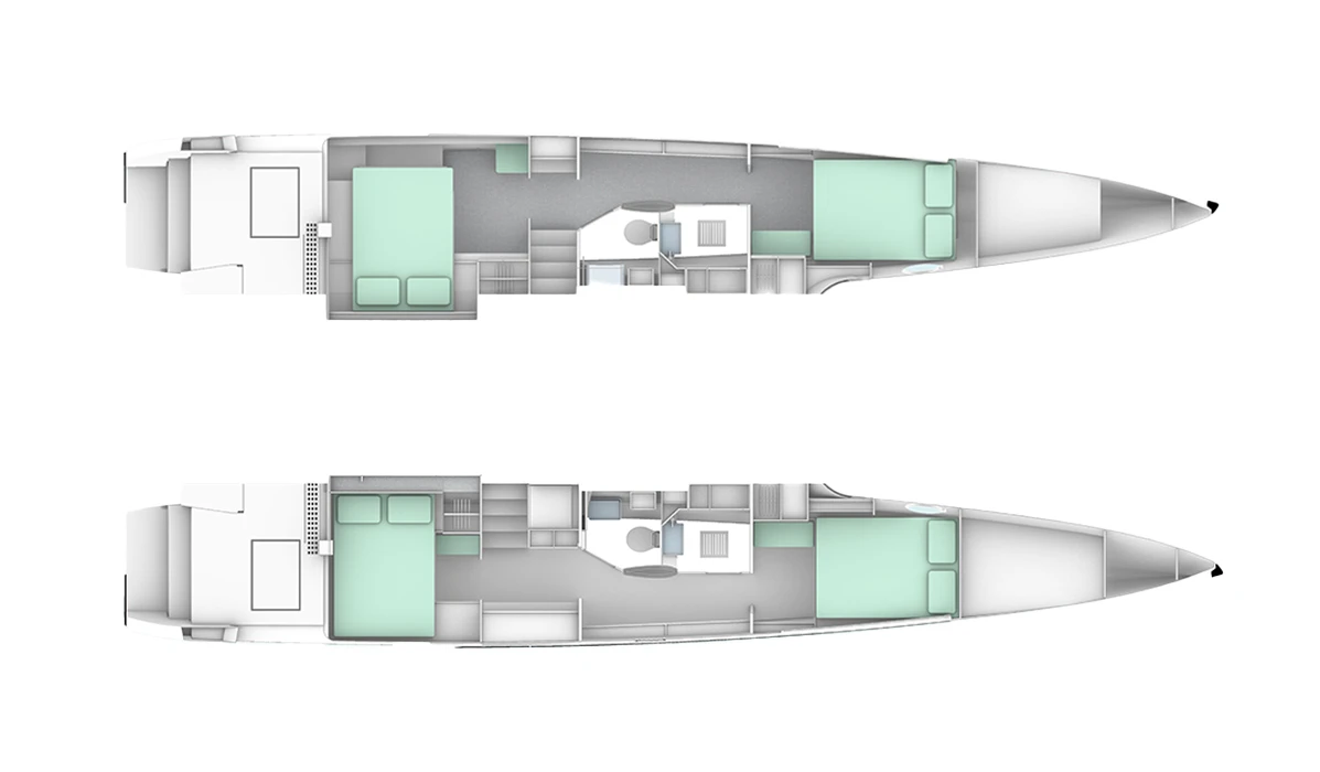 Windelo 50 Hull accommodation arrangement 1