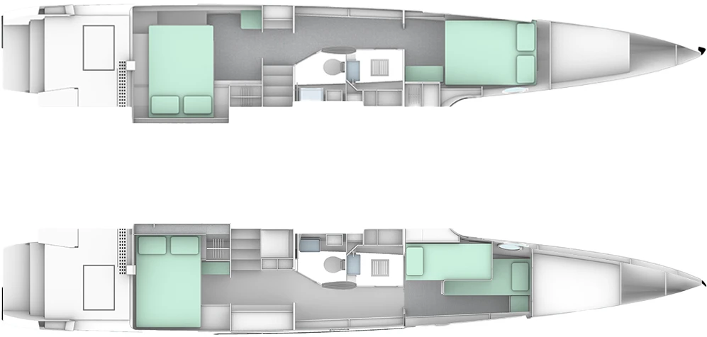 Windelo 50 Hull accommodation arrangement 2