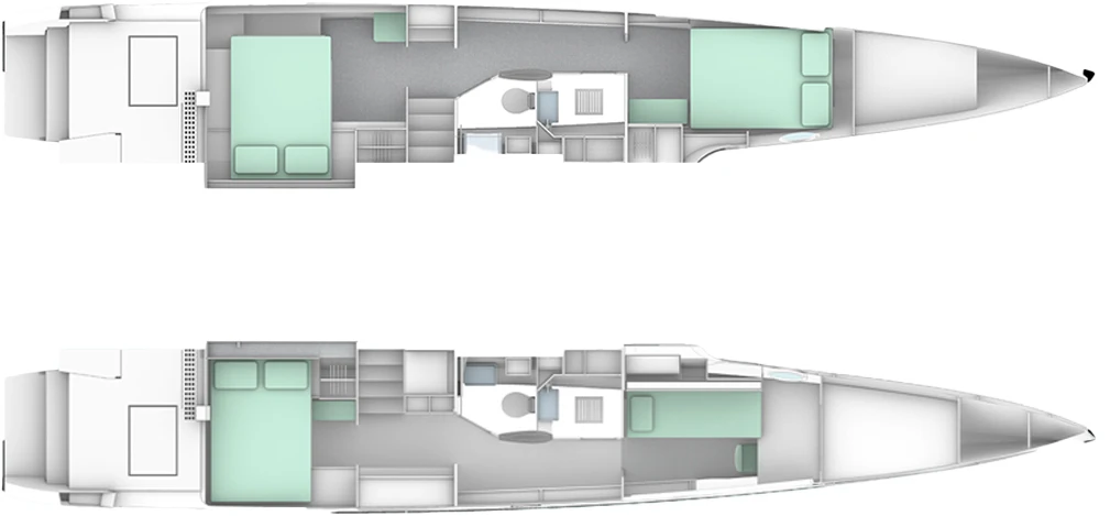 Windelo 50 Hull accommodation arrangement 3