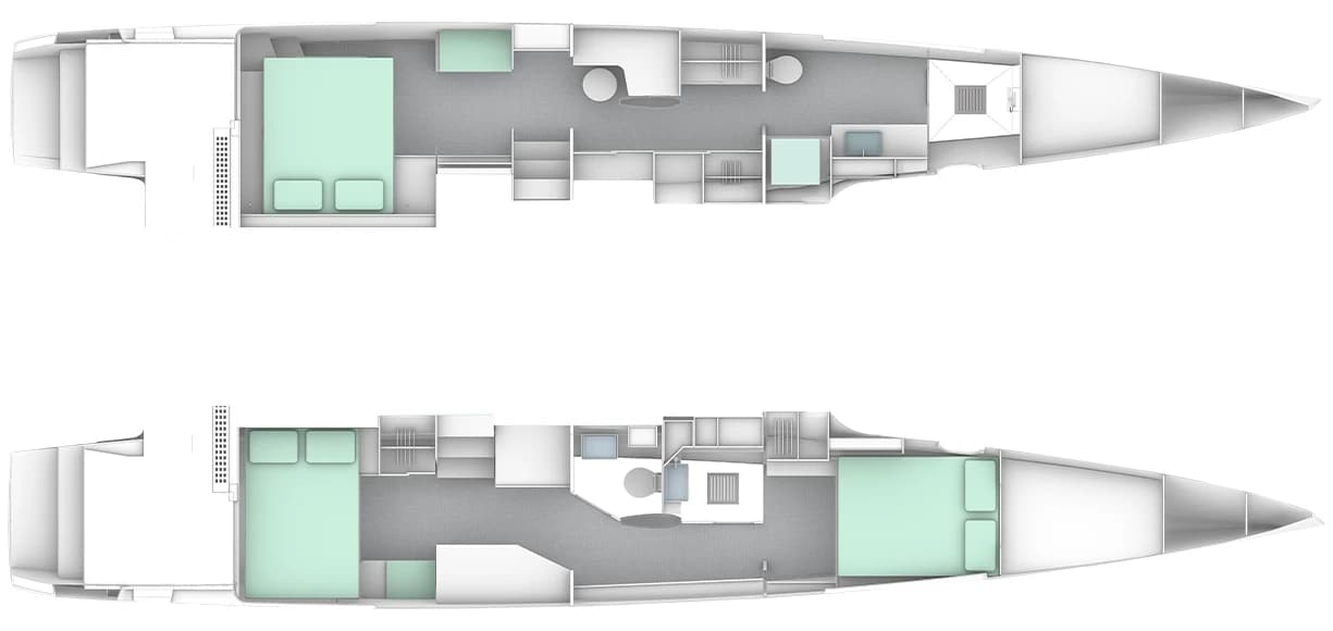 Windelo 54 Hull accommodation arrangement 1