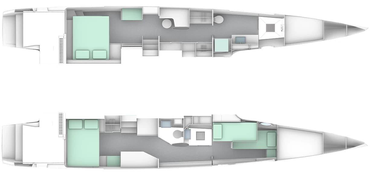 Windelo 54 Hull accommodation arrangement 2