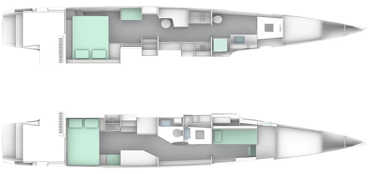 Windelo 54 Hull accommodation arrangement 3