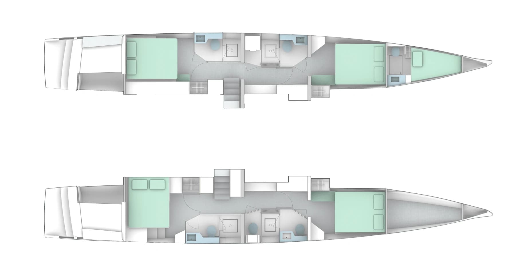 Windelo 58 Hull accommodation arrangement 2