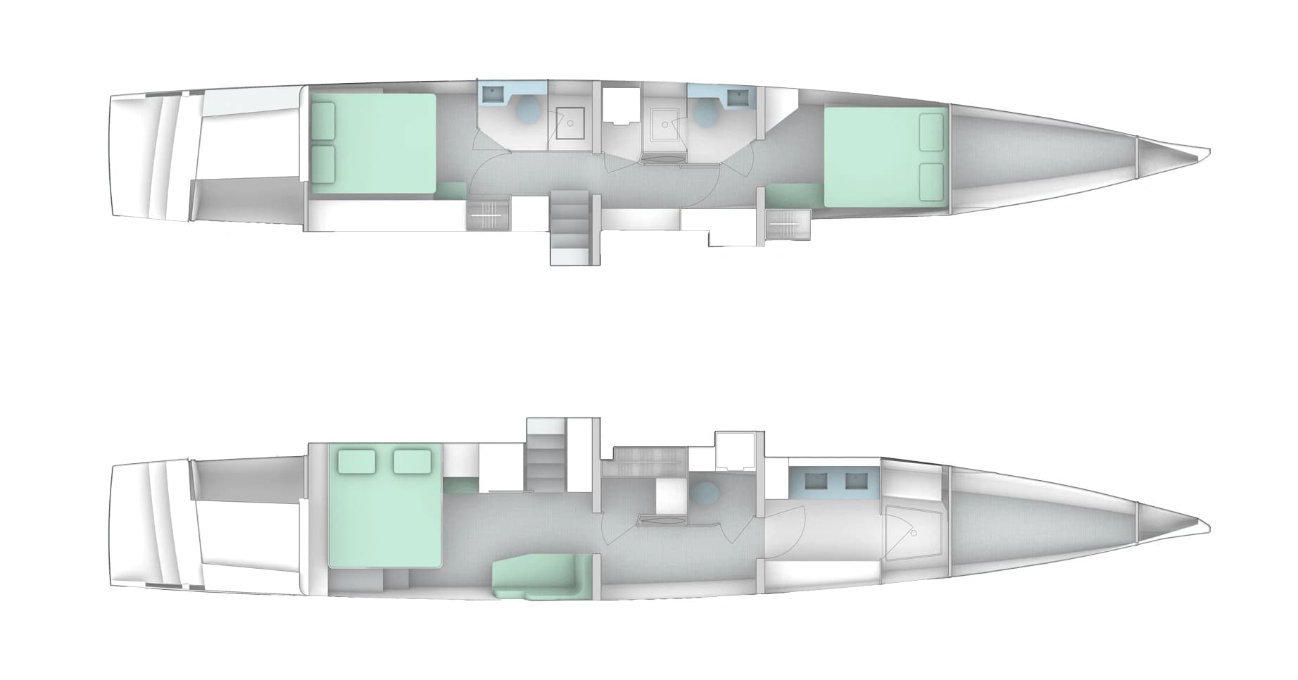 Windelo 58 Hull accommodation arrangement 3