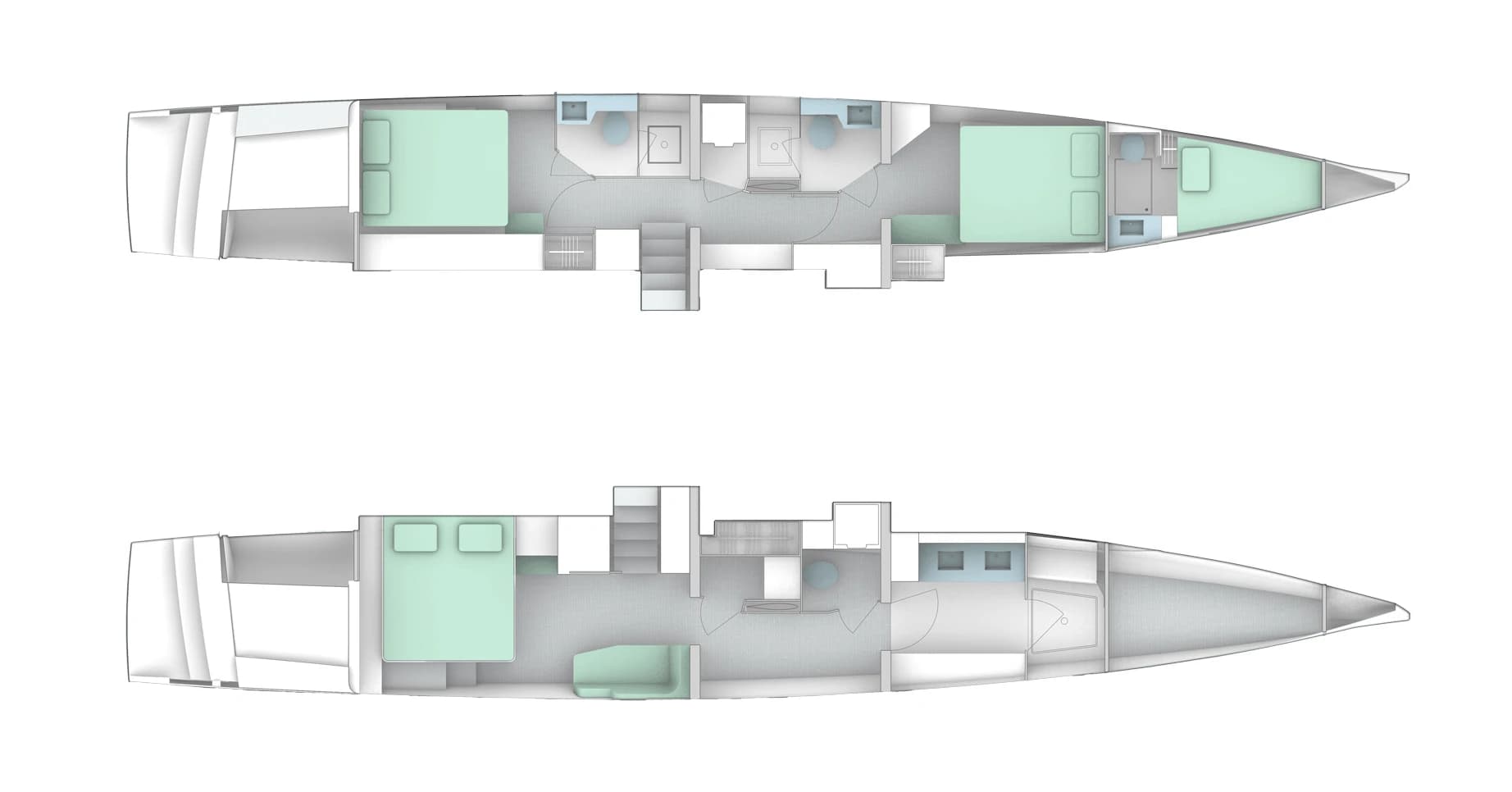 Windelo 58 Hull accommodation arrangement 4