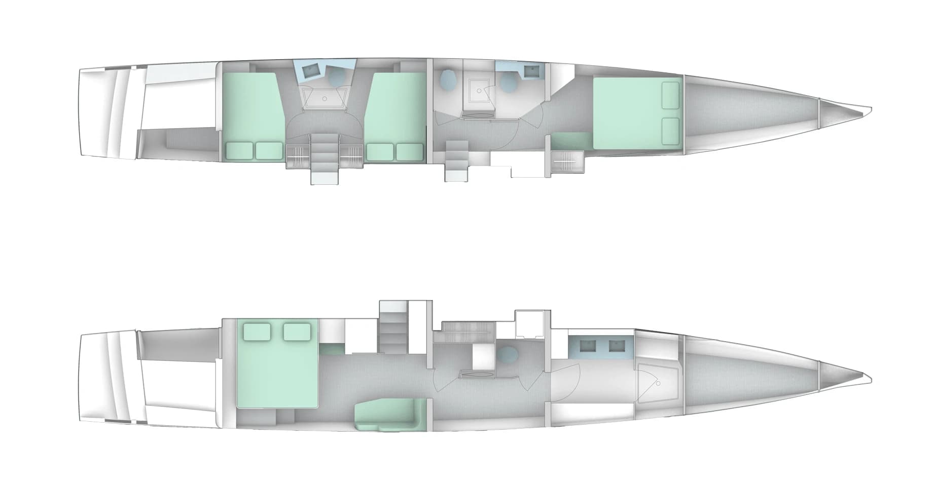 Windelo 58 Hull accommodation arrangement 6
