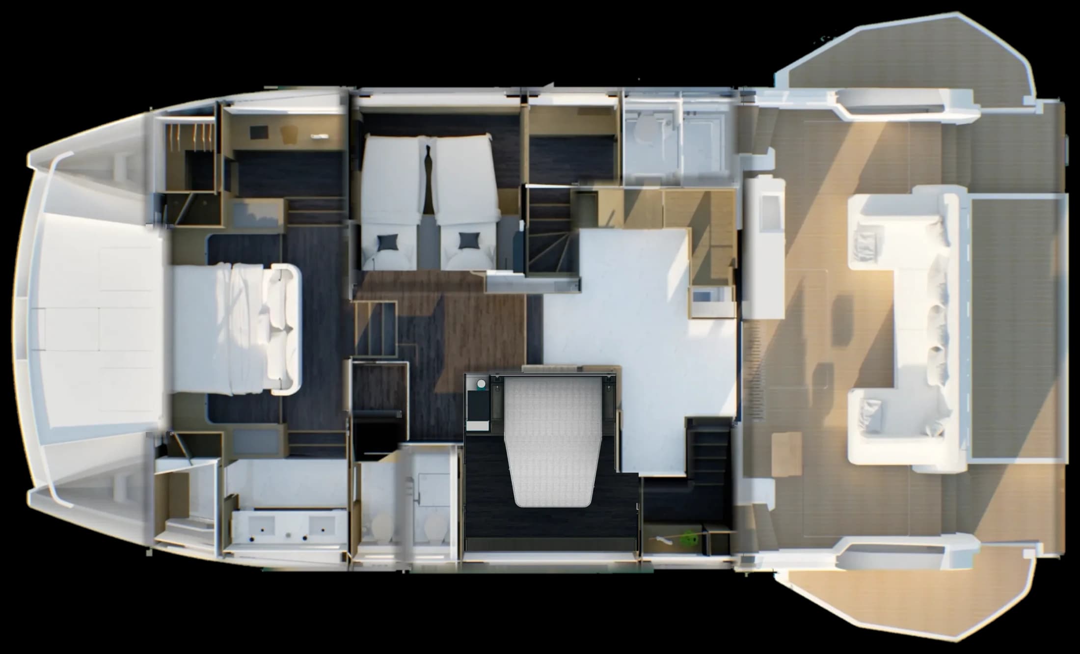 Xquisite 52 Exploration — Three-cabin accommodation plan
