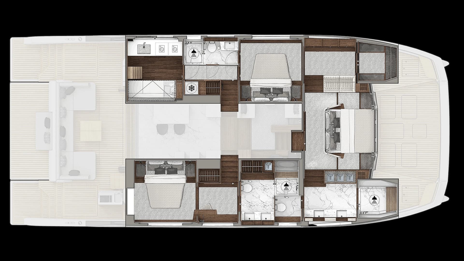 Xquisite Sixty Solar Power — Lower deck — owner utility-room version