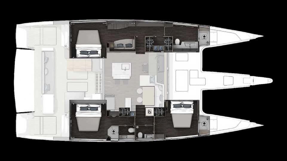 Xquisite Sixty Solar Sail — Owner’s version — three-cabin accommodation